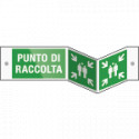 Segnale PLEXIGLASS bifacciale fissaggio vite PUNTO DI RACCOLTA