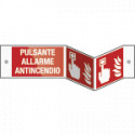 Segnale PLEXIGLASS bifacciale fissaggio vite PULSANTE ALLARME ANTINC.