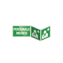 Segnale PLEXIGLASS bifacciale fissaggio invisibile PERSONALE MEDICO
