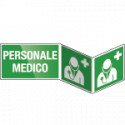 Segnale PLEXIGLASS bifacciale fissaggio invisibile PERSONALE MEDICO