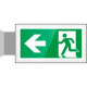 Targa PLexiglass bifacciale uscita di emergenza sn EN ISO 7010 E001