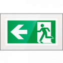 Targa PLexi monof. uscita di emergenza sn fiss. inv. EN ISO 7010