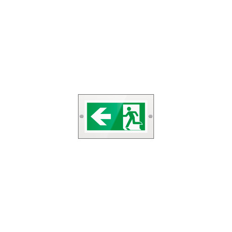 Targa PLexi monof. uscita di emergenza sn fissaggio a vite EN ISO 7010