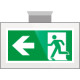 Targa PLexiglass sospesa uscita di emergenza sn EN ISO 7010 E001