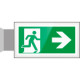 Targa PLexiglass bifacciale uscita di emergenza ds EN ISO 7010 E002