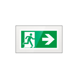 Targa PLexi monof. uscita di emergenza ds fiss. inv EN ISO 7010