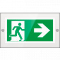 Targa PLexi monof. uscita di emergenza ds fissaggio a vite EN ISO 7010
