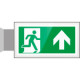 Targa PLexiglass bifacc. uscita di emergenza avanti EN ISO 7010 E002
