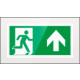 Targa PLexi monof. uscita di emergenza avanti fiss. inv EN ISO 7010