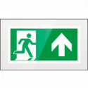 Targa PLexi monof. uscita di emergenza avanti fiss. inv EN ISO 7010