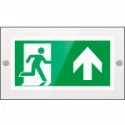 Targa PLexi monof. uscita emergenza avanti fissaggio a vite EN ISO 7010