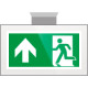 Targa PLexiglass sospesa uscita di emergenza avanti EN ISO 7010 E002