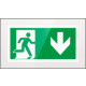 Targa PLexi monof. Uscita emergenza indietro fiss. inv EN ISO 7010