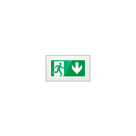 Targa PLexi monof. Uscita emergenza indietro fiss. inv EN ISO 7010