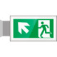 Targa PLexiglass bifacc. uscita di emergenza sn alto EN ISO 7010 E001