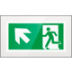 Targa PLexi monof. uscita di emergenza sn alto fiss. inv EN ISO 7010