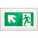 Targa PLexi monof. uscita di emergenza sn alto fiss. inv EN ISO 7010