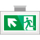 Targa PLexiglass sospesa uscita di emergenza sn alto EN ISO 7010 E001