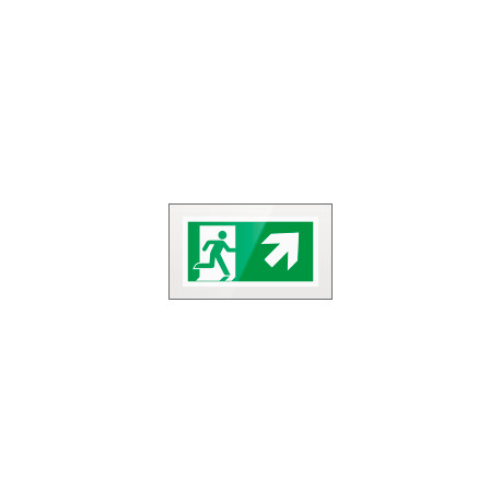 Targa PLexi monof. uscita di emergenza ds alto fiss. inv EN ISO 7010