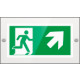 Targa PLexi monof. uscita emerg. ds alto fissaggio a vite EN ISO 7010