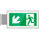 Targa PLexiglass bifacc. uscita emergenza sn basso EN ISO 7010 E001