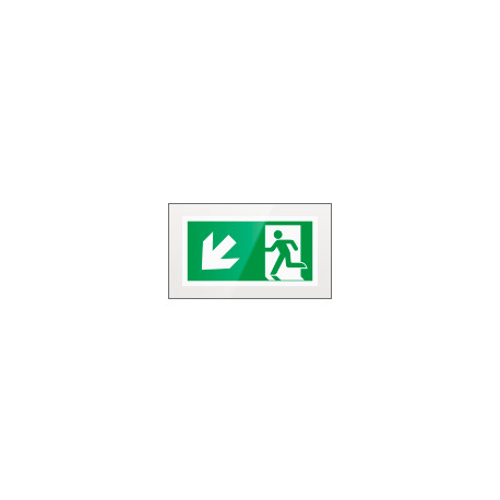 Targa PLexi monof. uscita emergenza sn bassofiss. inv EN ISO 7010