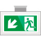 Targa PLexiglass sospesa uscita emergenza sn basso EN ISO 7010 E001