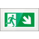 Targa PLexi monof. uscita emergenza ds basso fiss. inv EN ISO 7010