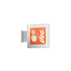 Segnale plexiglass PLEXI a bandiera piu'simbolo fotoluminescente