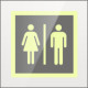 Targa Plexi monofacciale Toilette uomo donna fiss. invisib.