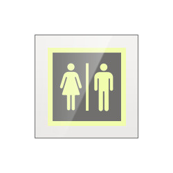 Targa Plexi monofacciale Toilette uomo donna fiss. invisib.