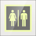 Targa Plexi monofacciale Toilette uomo donna fiss. invisib.