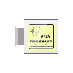 Targa Plexi bifacciale Area videosorvegliata