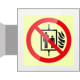 Targa Plexi bifacciale Vietato uso ascensore EN ISO 7010 P020
