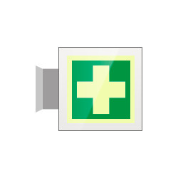 Targa Plexi bifacciale Pronto soccorso EN ISO 7010 E003