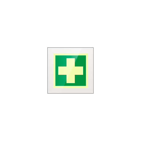 Targa Plexi monofacc. Pronto soccorso fiss. invisib. EN ISO 7010