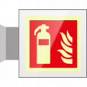 Targa Plexi bifacciale Estintore EN ISO 7010 F001