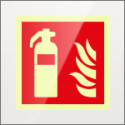 Targa Plexi monofacc. Estintore fiss. invisib. EN ISO 7010 F001
