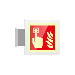 Targa Plexi bifacciale Allarme Antincendio EN ISO 7010 F005