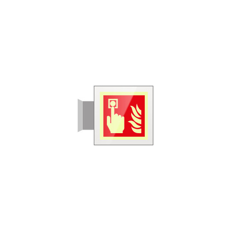 Targa Plexi bifacciale Allarme Antincendio EN ISO 7010 F005