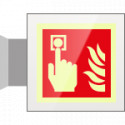Targa Plexi bifacciale Allarme Antincendio EN ISO 7010 F005
