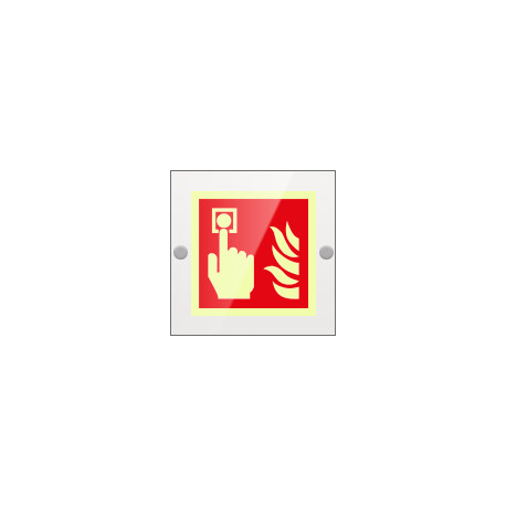 Targa Plexi monofacciale Allarme Antincendio EN ISO 7010 F005