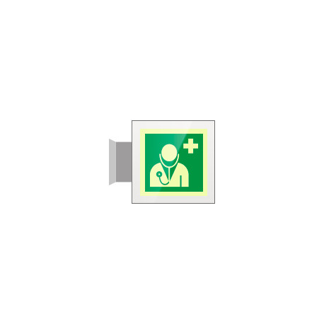 Targa Plexi bifacciale Personale medico EN ISO 7010 E009