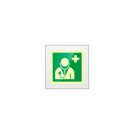 Targa Plexi monofacc. Personale medico fiss. invisib. EN ISO 7010