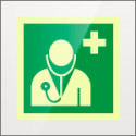 Targa Plexi monofacc. Personale medico fiss. invisib. EN ISO 7010