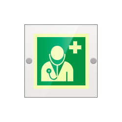 Targa Plexi monofacc. Personale medico EN ISO 7010 E009