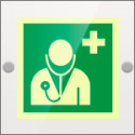 Targa Plexi monofacc. Personale medico EN ISO 7010 E009