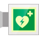 Targa Plexi bifacciale Defibrillatore EN ISO 7010 E010