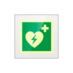 Targa Plexi monofacc. Defibrillatore fiss. invisib. EN ISO 7010 E010
