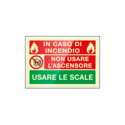 Targa Plexi monofacc. Non usare l'ascensore con fissagg. Invisib.